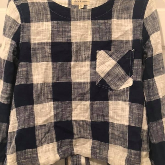 Anthro Cloth and Stone Plaid Top - Picture 3 of 3